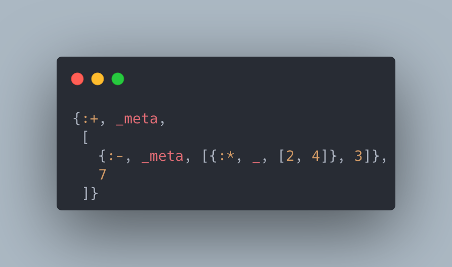The nested AST for 2 * 4 - 3 + 7