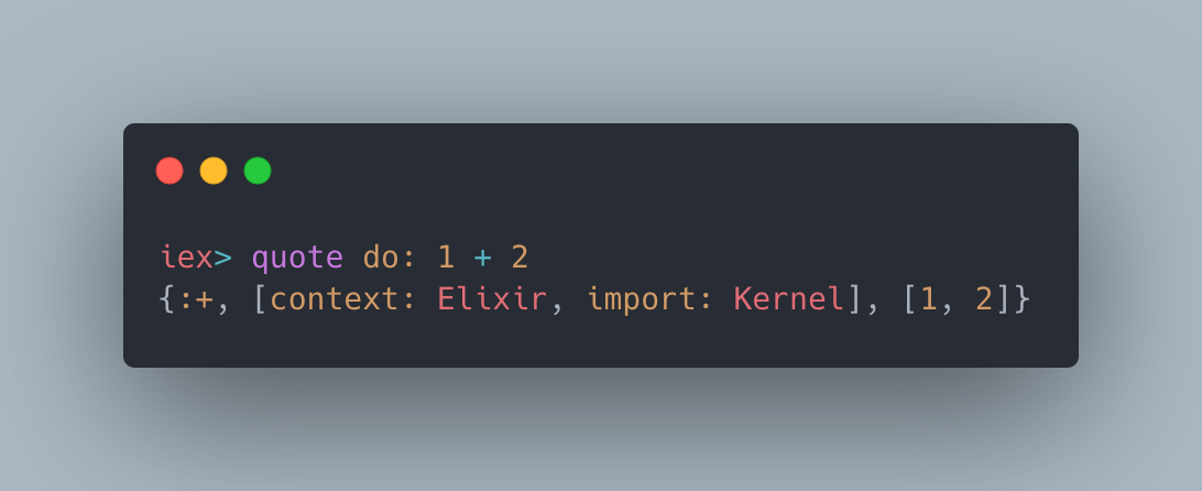 The AST generated by quote