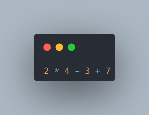 The arithmetic operation 2 * 4 - 3 + 7