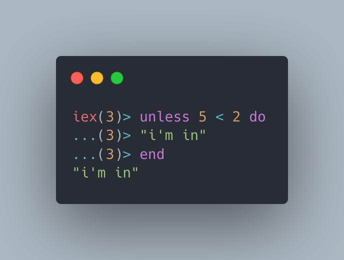 Using the new unless language construct