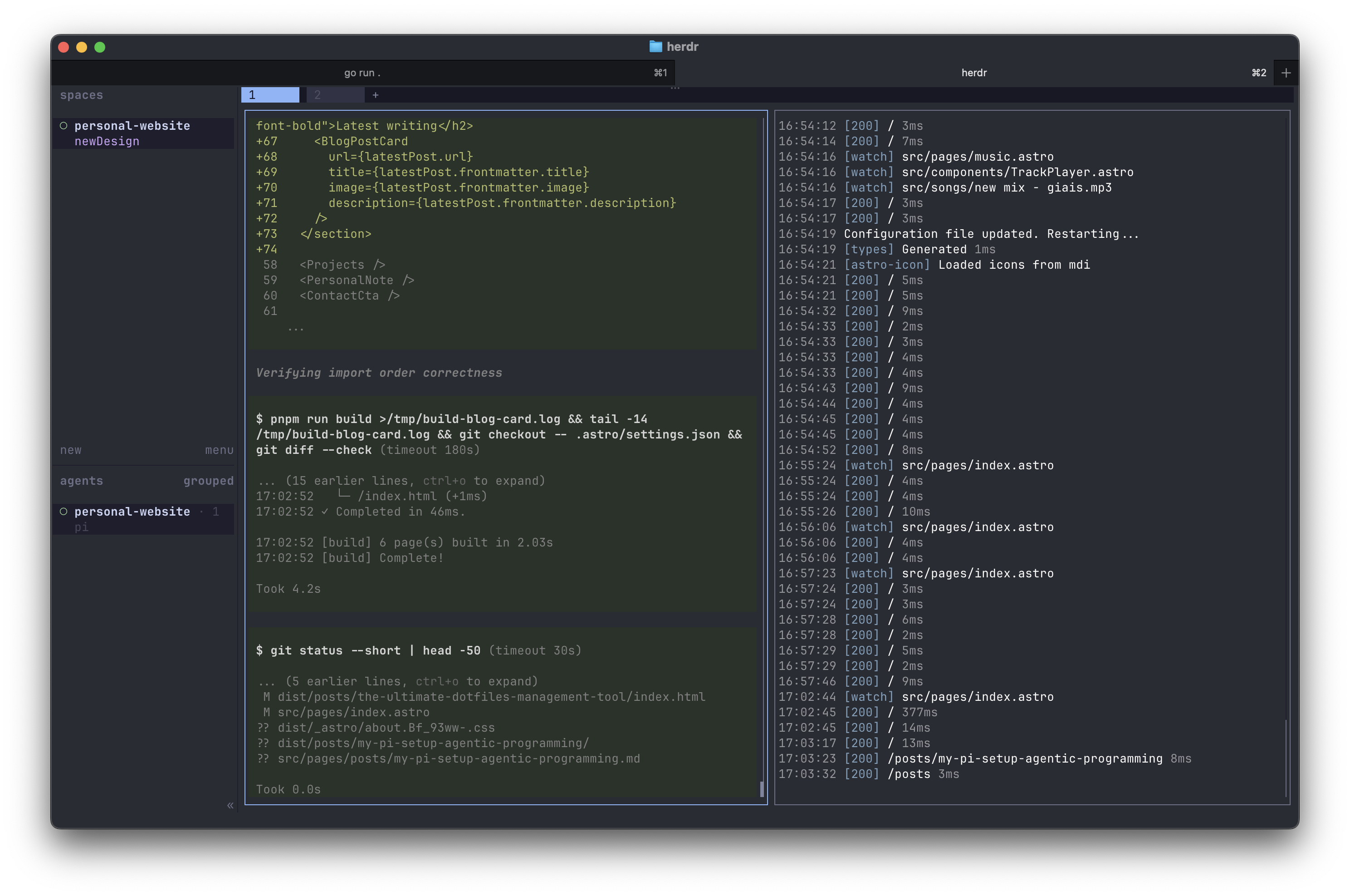 How I use a minimal terminal setup with Pi, Ghostty, and Herdr to work quickly without bloated GUIs or slow all-in-one tools.